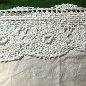 Elegant White Lace Trim Queen flat sheet 100% cotton